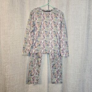 TERRAMAR CLIMASENSE 2.0 Base Layer Set Girls XS Multi Color Print Pajamas Warmth